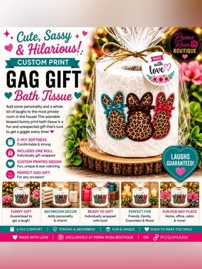 Leopard Print Bunny Toilet Paper Roll